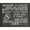 ADAPTADOR AC AIWA / NUMERO DE PARTE AC-D603U / INPUT: 120V AC 60Hz 8W / OUTPUT: 5.5V DC 250mA	